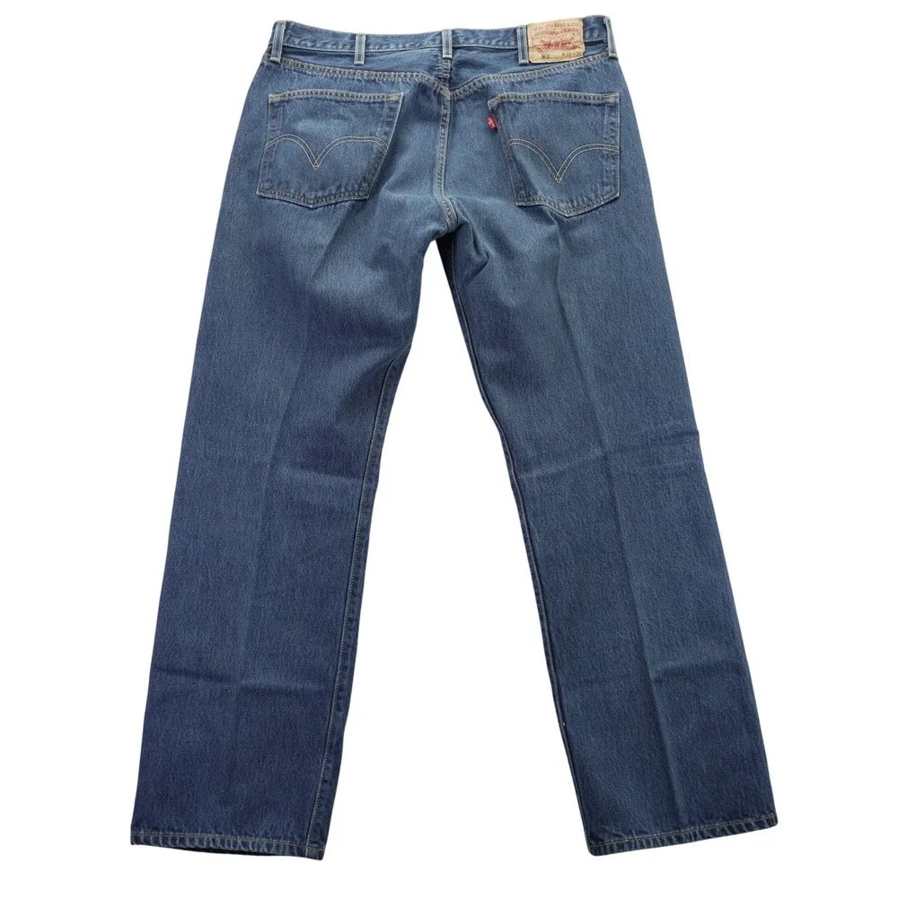 Levis 501 Vintage Mens Blue Denim Straight Leg Button Fly Jeans 38x32 2004
